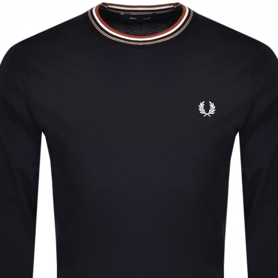 Alternative Image for ProductFred Perry Tipped Long Sleeve T Shirt Navy2