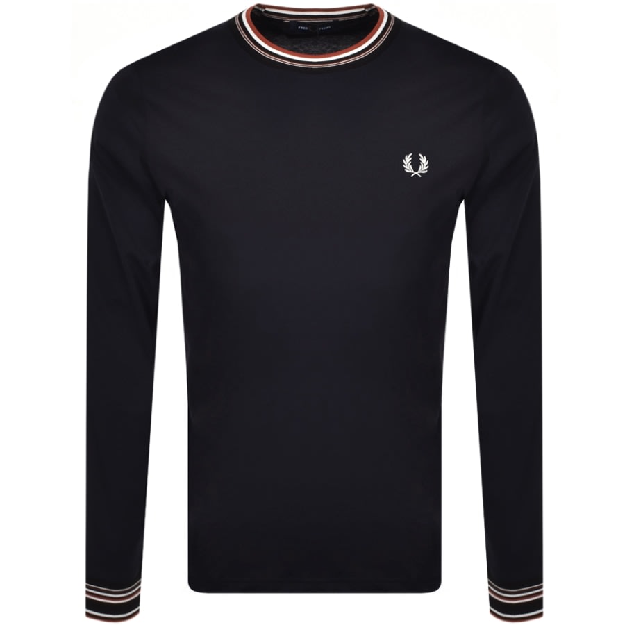 Alternative Image for ProductFred Perry Tipped Long Sleeve T Shirt Navy1