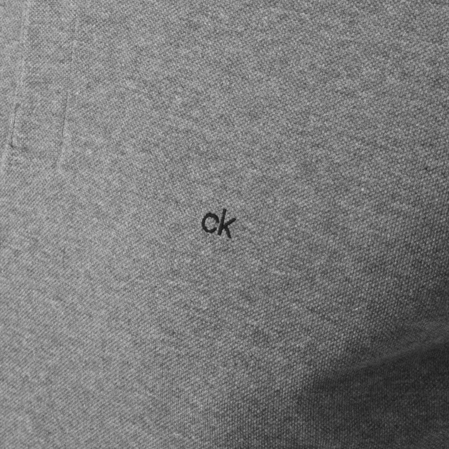 Alternative Image for ProductCalvin Klein Heather Long Sleeved Polo TShirt Grey3