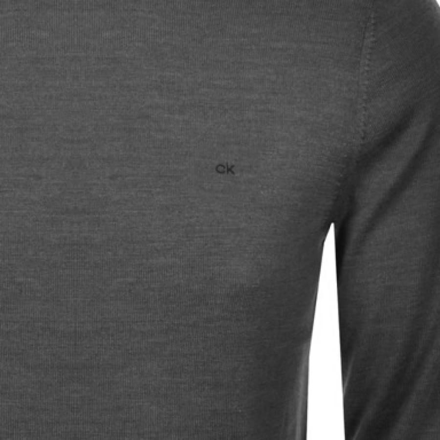 Alternative Image for ProductCalvin Klein Crew Neck Knit Jumper Grey3