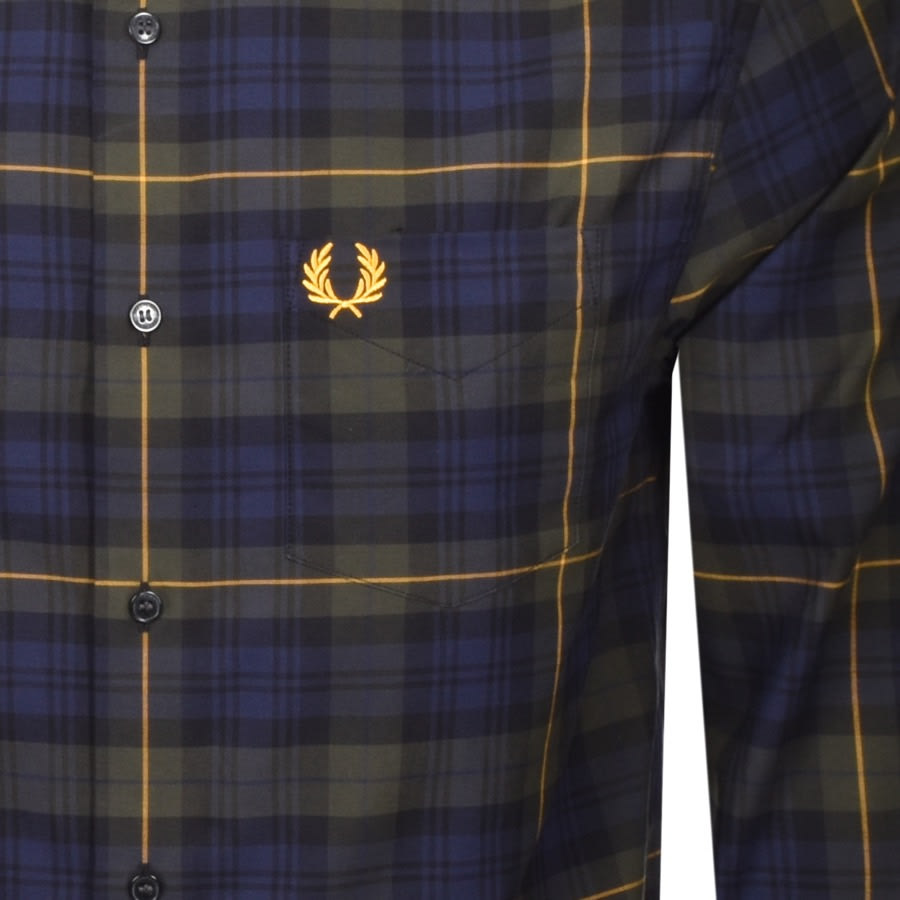 Alternative Image for ProductFred Perry Brushed Tartan Long Sleeved Shirt Green3