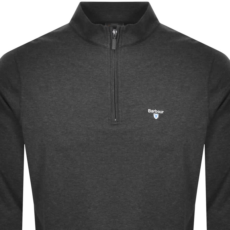 Alternative Image for ProductBarbour Half Zip Sweatshirt Grey2