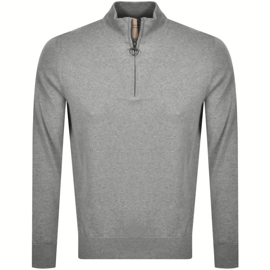 Alternative Image for ProductBarbour Half Zip Knit Jumper Grey1