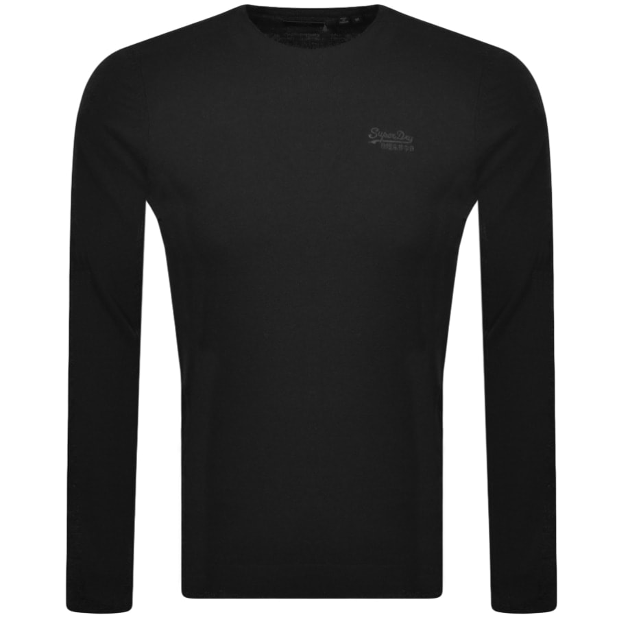 Alternative Image for ProductSuperdry Crew Neck Orange Label Knit Jumper Black1