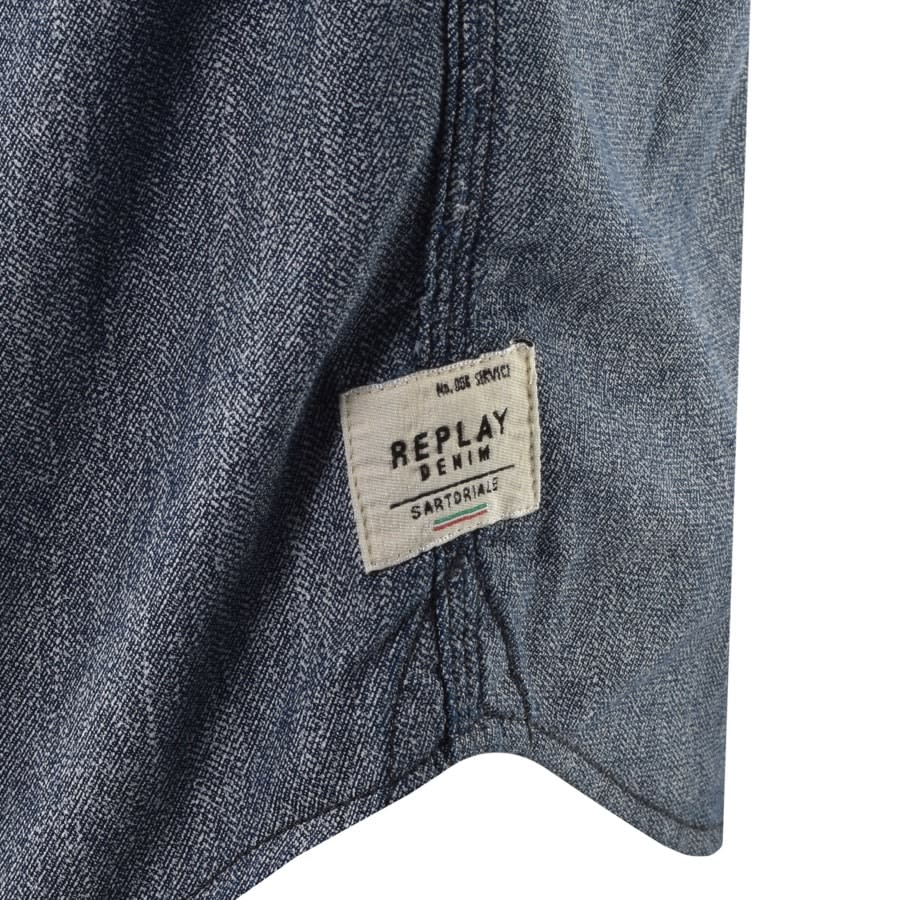 Alternative Image for ProductReplay Long Sleeved Denim Shirt Navy3