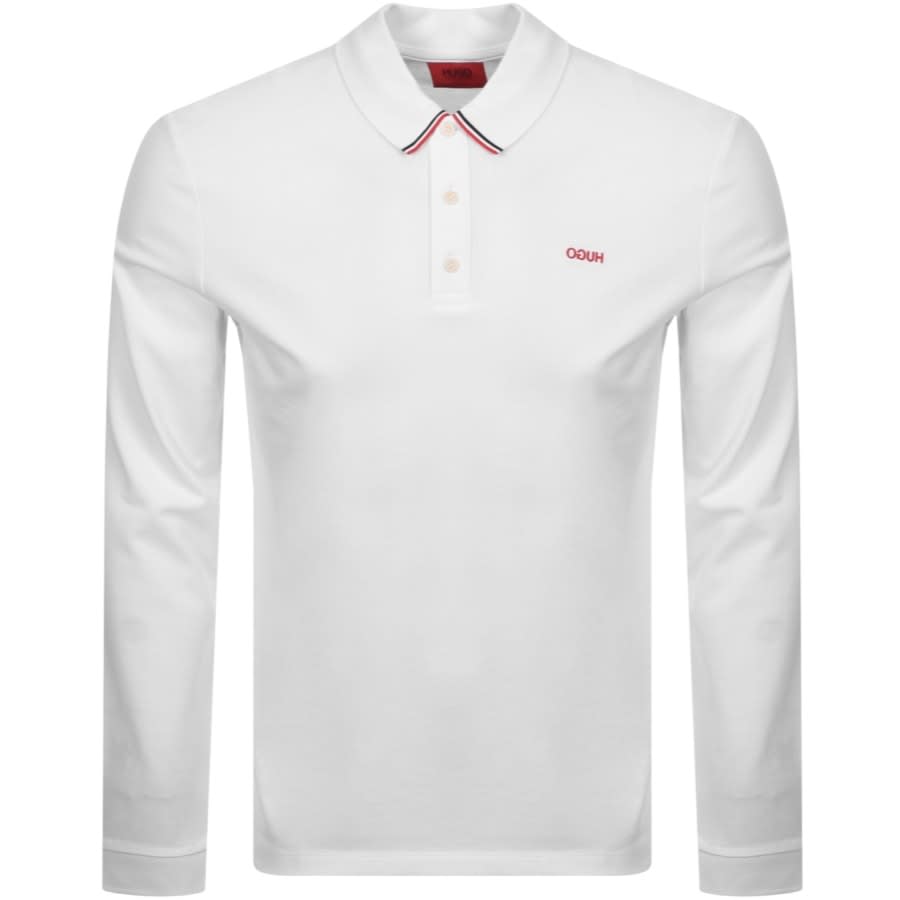 Alternative Image for ProductHUGO Donol 211 Long Sleeved Polo T Shirt White1