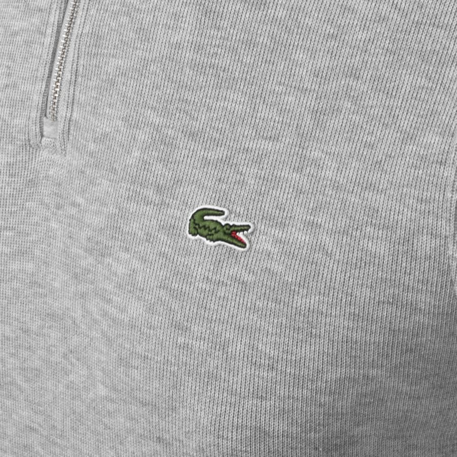 Alternative Image for ProductLacoste Half Zip Logo Sweatshirt Grey3
