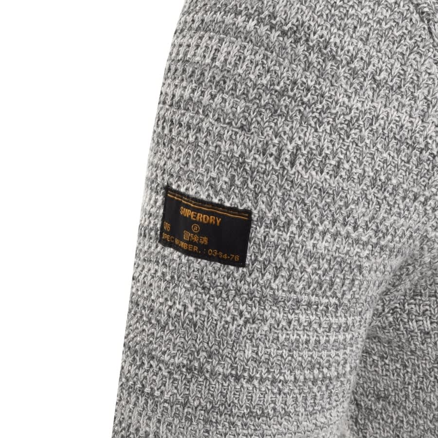 Alternative Image for ProductSuperdry Henley Half Zip Knit Jumper Grey3