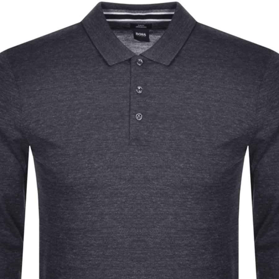 Alternative Image for ProductBOSS Pleins 17 Long Sleeved Polo T Shirt Navy2