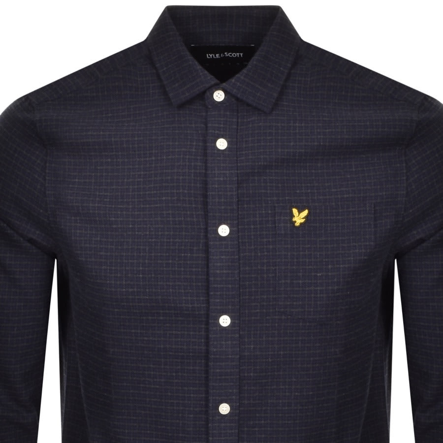 Alternative Image for ProductLyle And Scott Brushed Tweed Shirt Navy2
