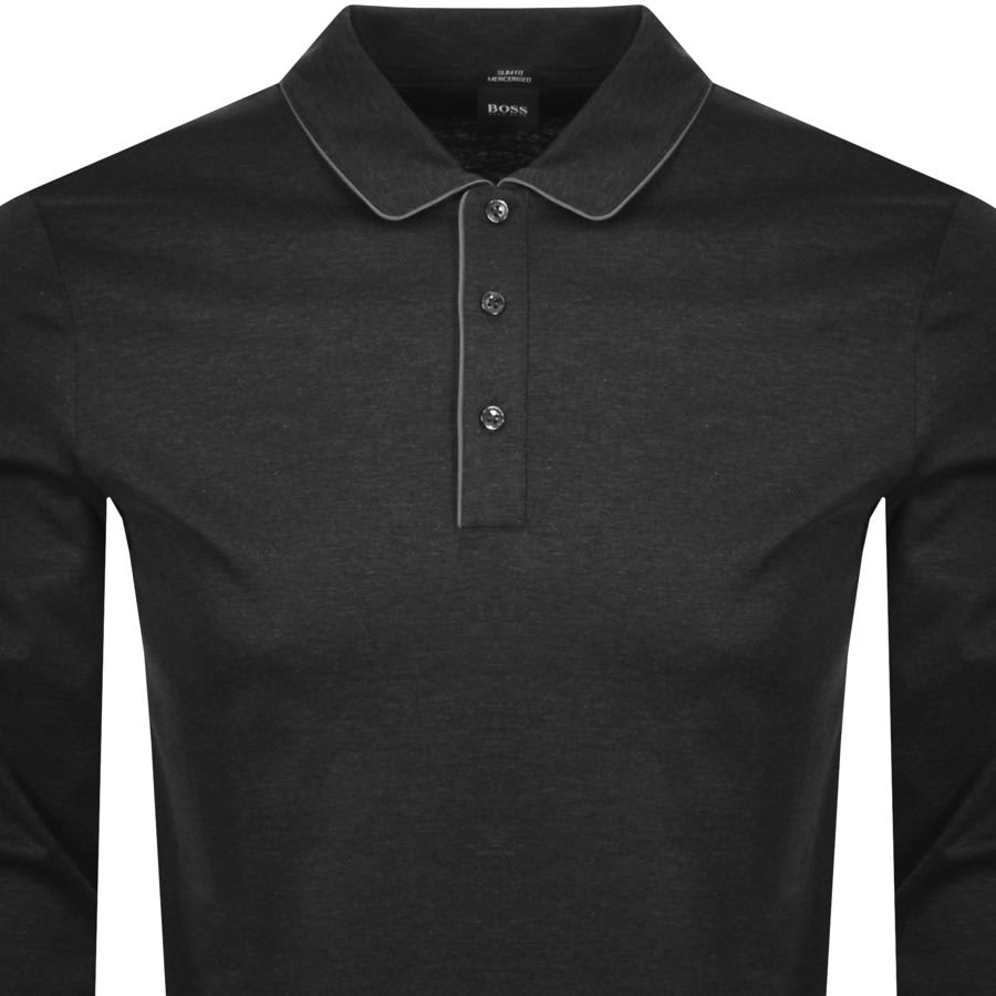 Alternative Image for ProductBOSS Pleins 17 Long Sleeved Polo T Shirt Black2