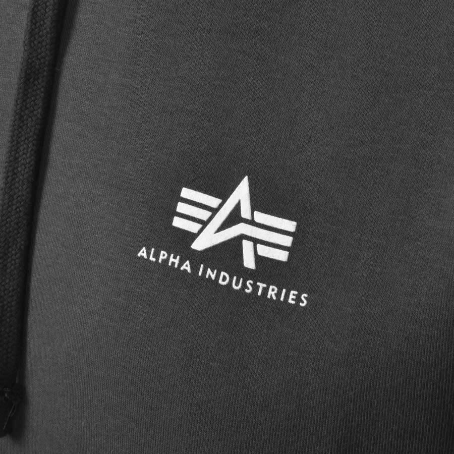 Alternative Image for ProductAlpha Industries Basic Small Logo Hoodie Grey3