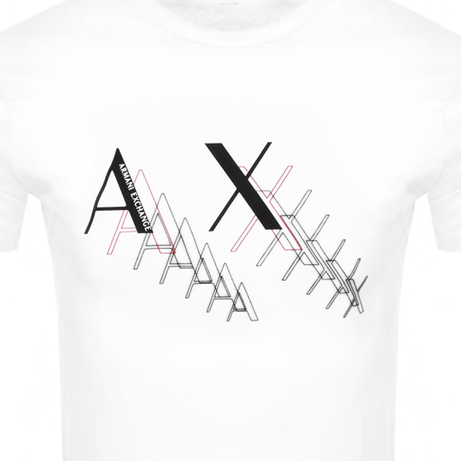 Alternative Image for ProductArmani Exchange Crew Neck Logo T Shirt White3
