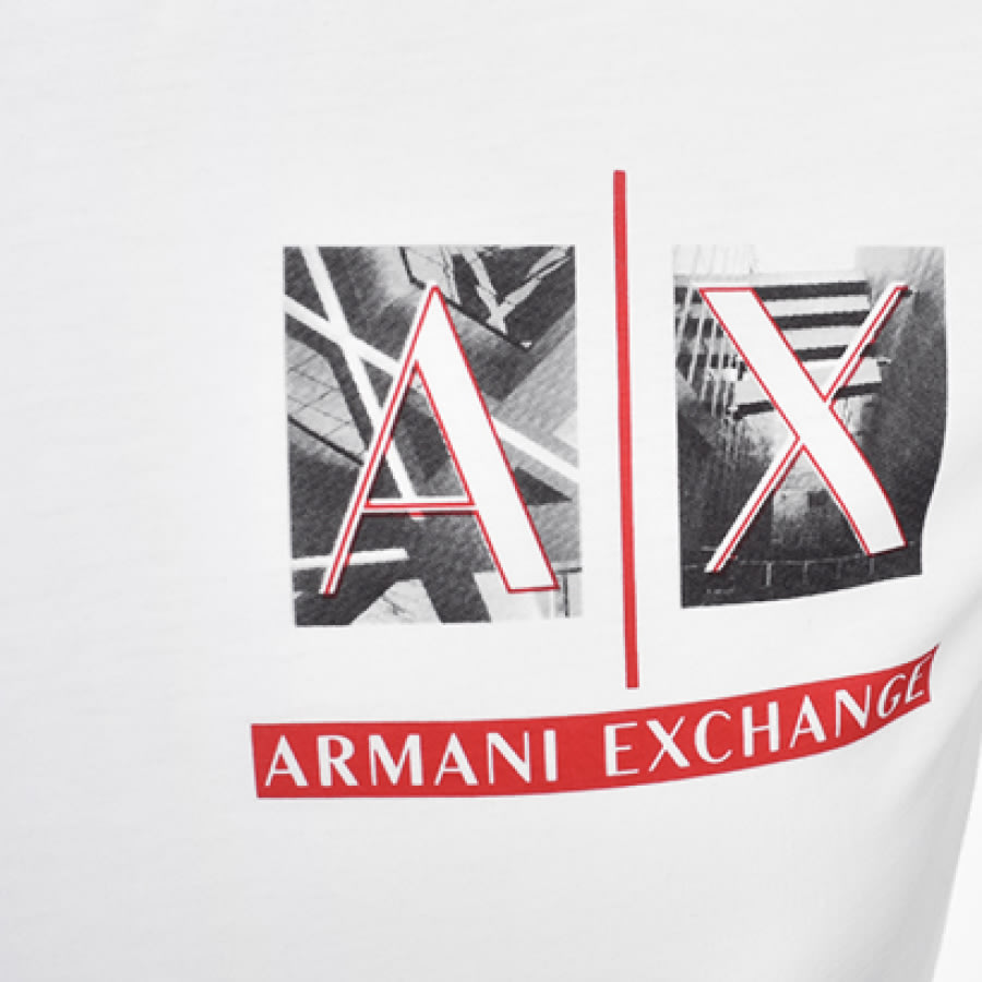 Alternative Image for ProductArmani Exchange Crew Neck Logo T Shirt White3