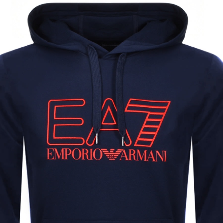 Alternative Image for ProductEA7 Emporio Armani Logo Hoodie Navy2