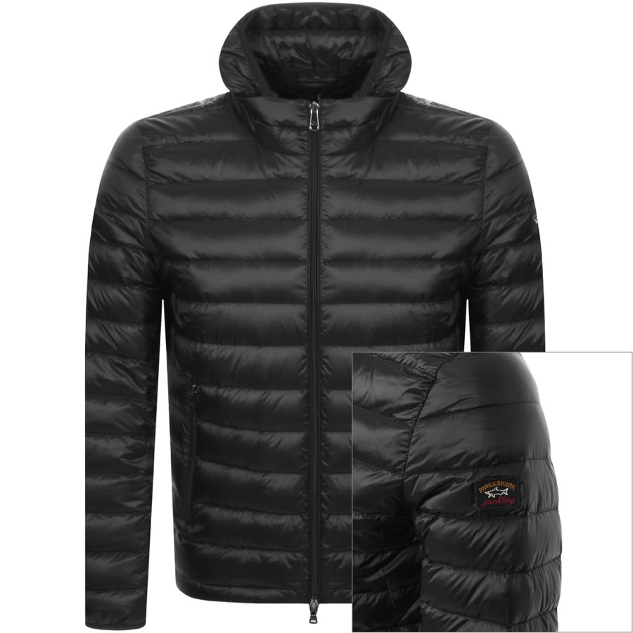 Alternative Image for ProductPaul And Shark Hooded Quilted Jacket Black1