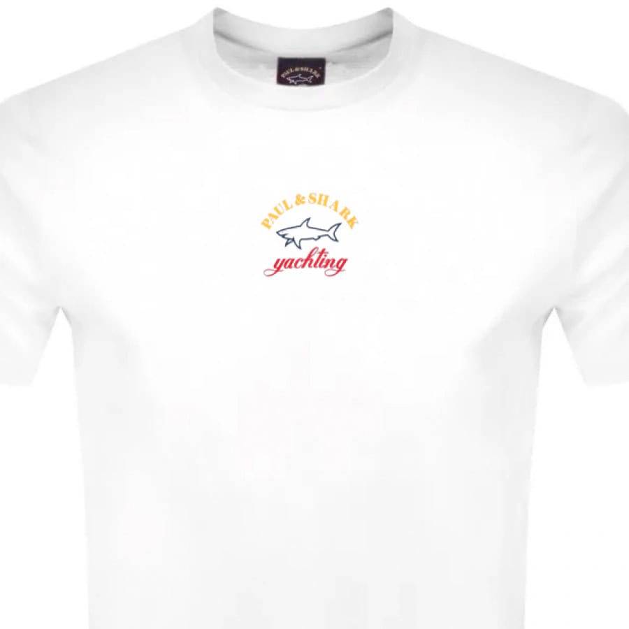 Alternative Image for ProductPaul And Shark Logo T Shirt White2