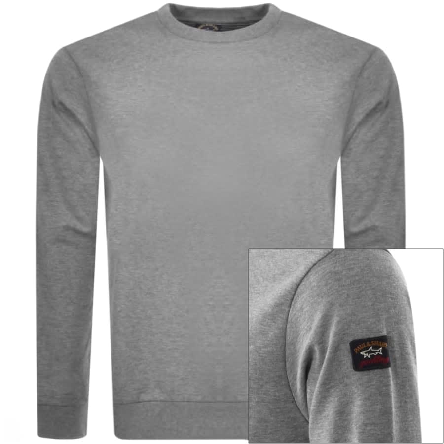 Alternative Image for ProductPaul And Shark Crew Neck Sweatshirt Grey1
