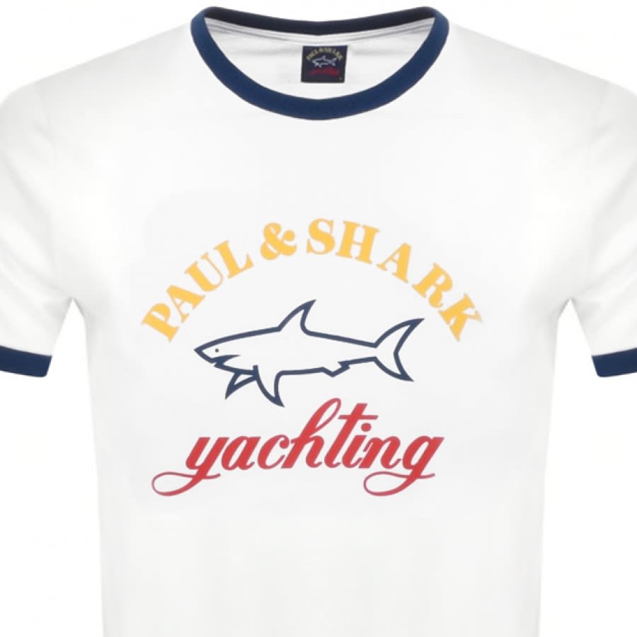 Alternative Image for ProductPaul And Shark Logo T Shirt White2