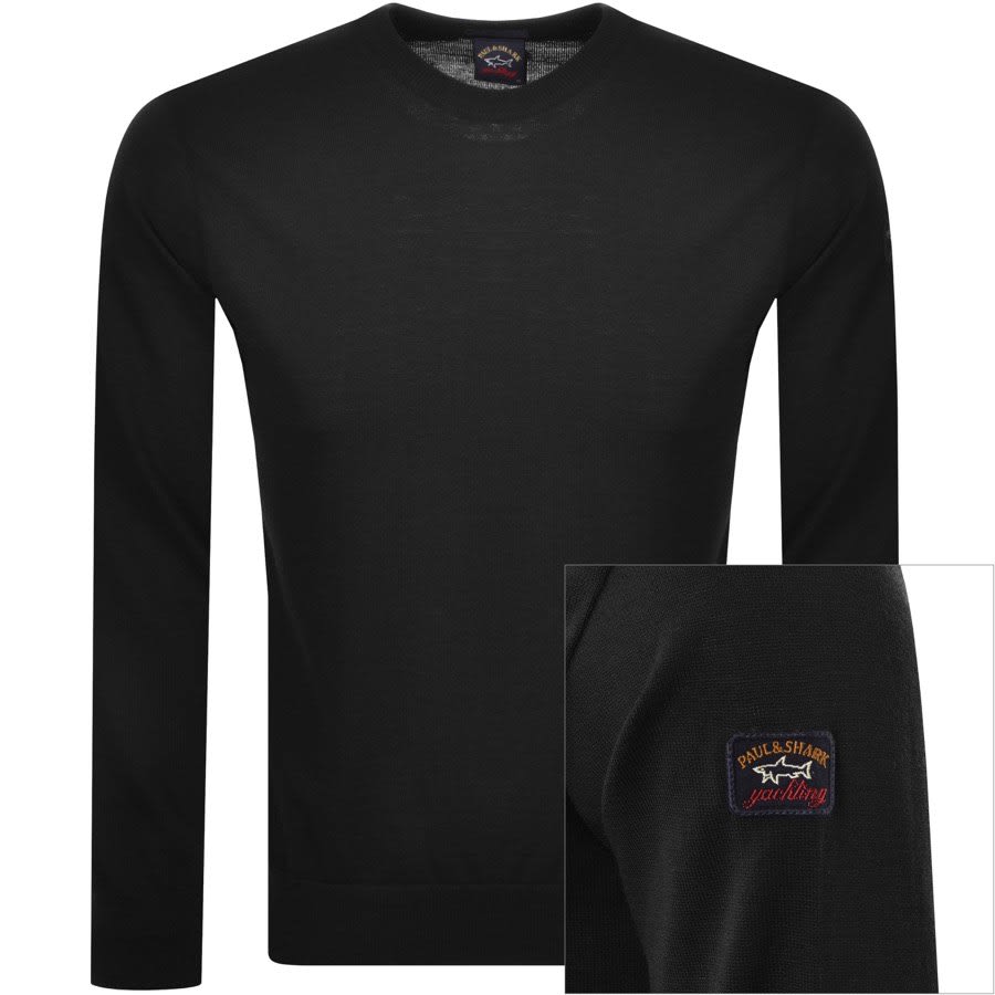 Alternative Image for ProductPaul And Shark Crew Neck Knit Jumper Black1