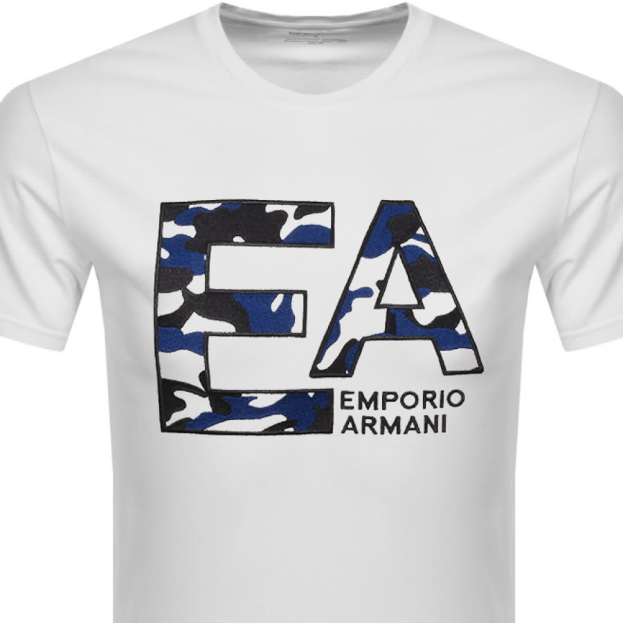 Alternative Image for ProductEmporio Armani Crew Neck Logo T Shirt Cream2