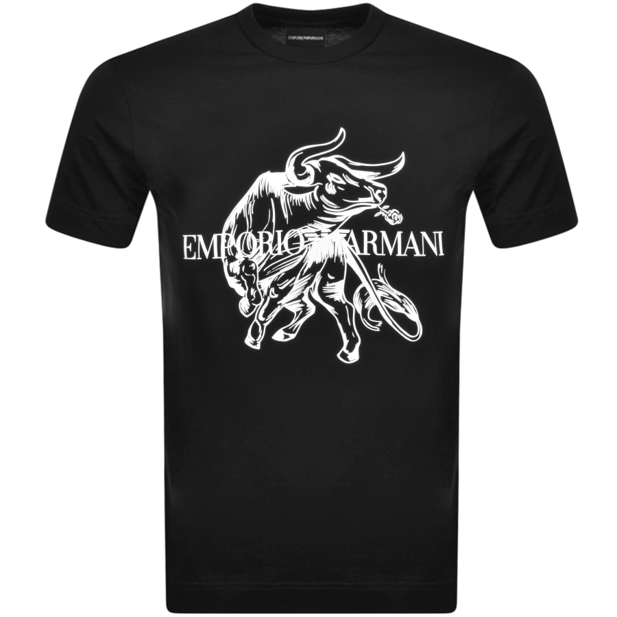 Alternative Image for ProductEmporio Armani Crew Neck Logo T Shirt Black1
