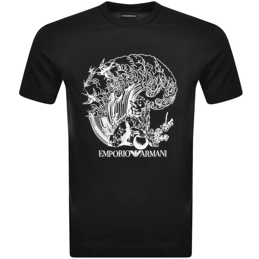 Alternative Image for ProductEmporio Armani Crew Neck Logo T Shirt Black1