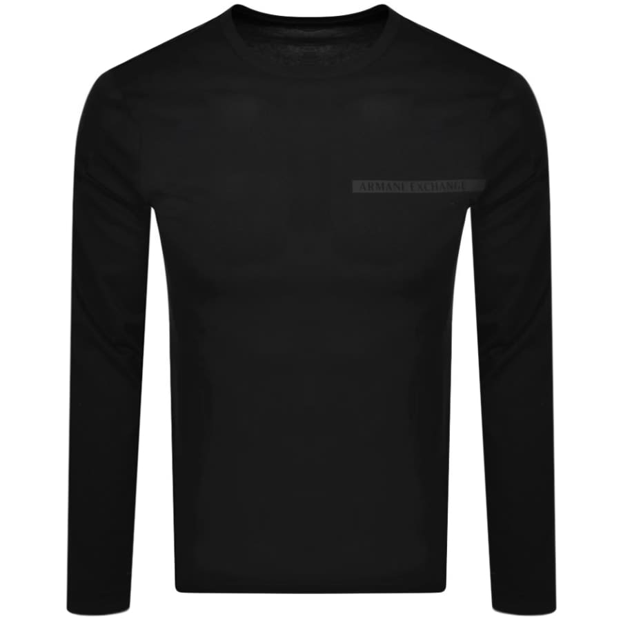 Alternative Image for ProductArmani Exchange Long Sleeve Logo T Shirt Black1