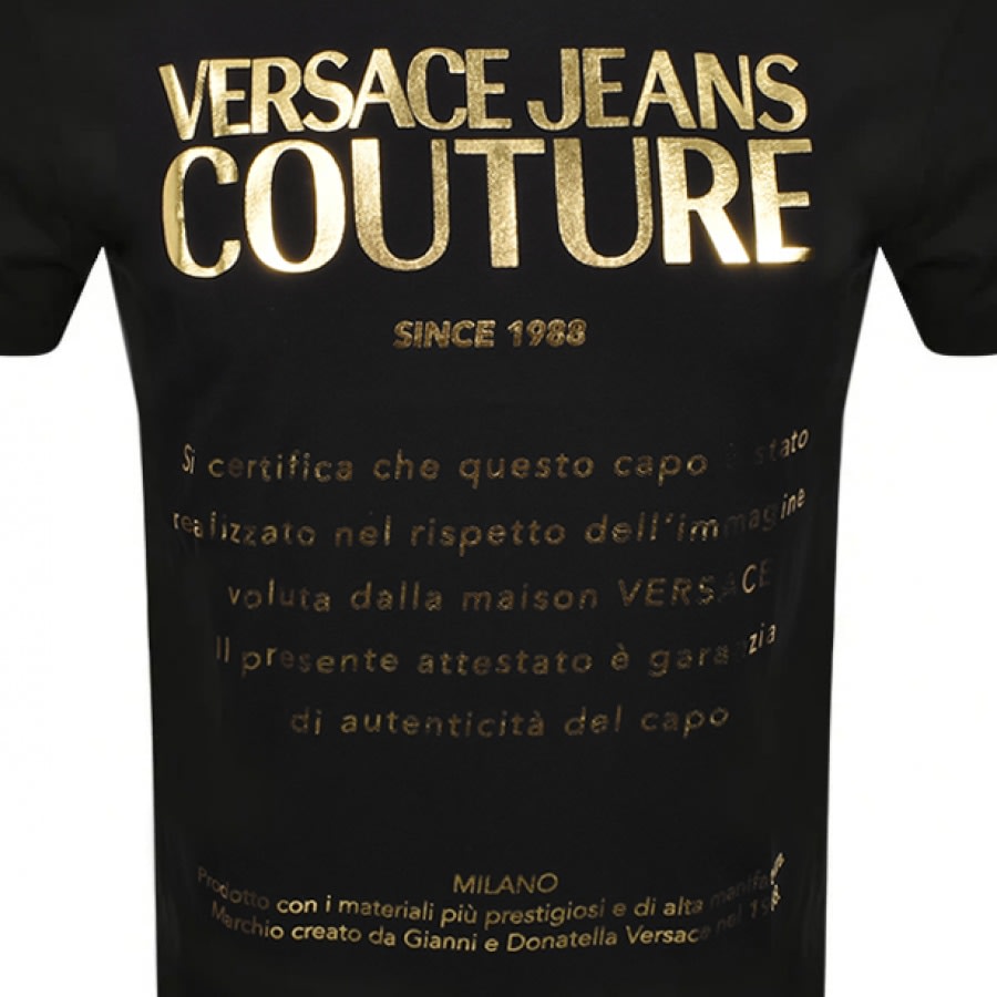 Alternative Image for ProductVersace Jeans Couture Foil Logo T Shirt Black3