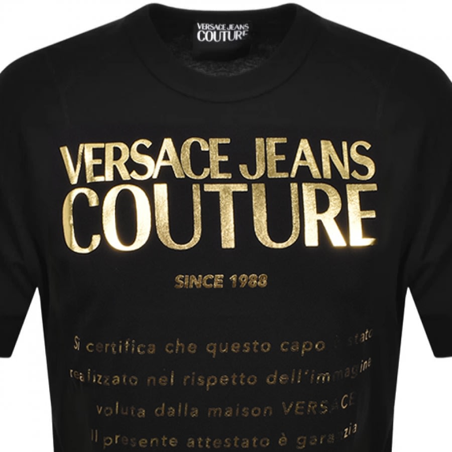 Alternative Image for ProductVersace Jeans Couture Foil Logo T Shirt Black2