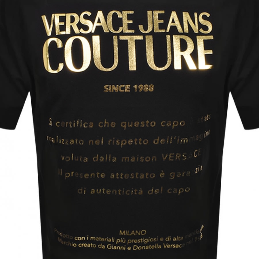 Alternative Image for ProductVersace Jeans Couture Foil Logo T Shirt Black3