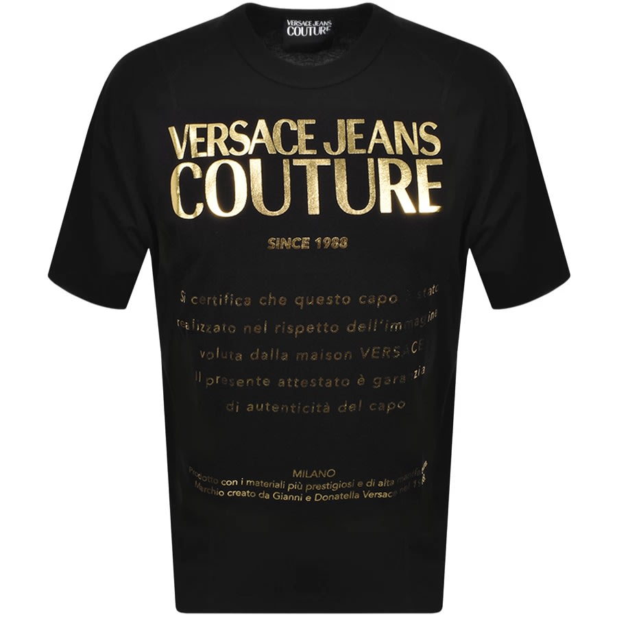 Alternative Image for ProductVersace Jeans Couture Foil Logo T Shirt Black1