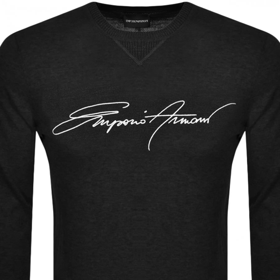 Alternative Image for ProductEmporio Armani Crew Neck Knit Jumper Grey2