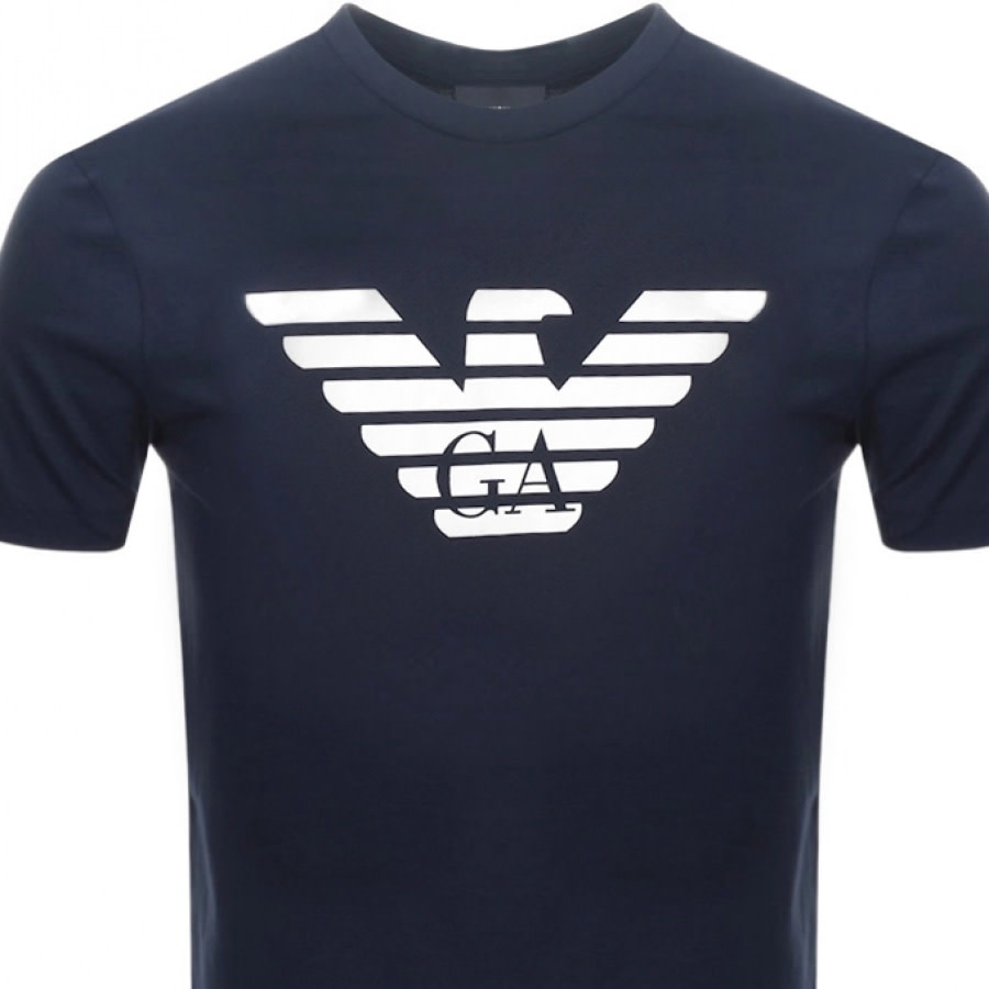 Alternative Image for ProductEmporio Armani Crew Neck Logo T Shirt Navy2