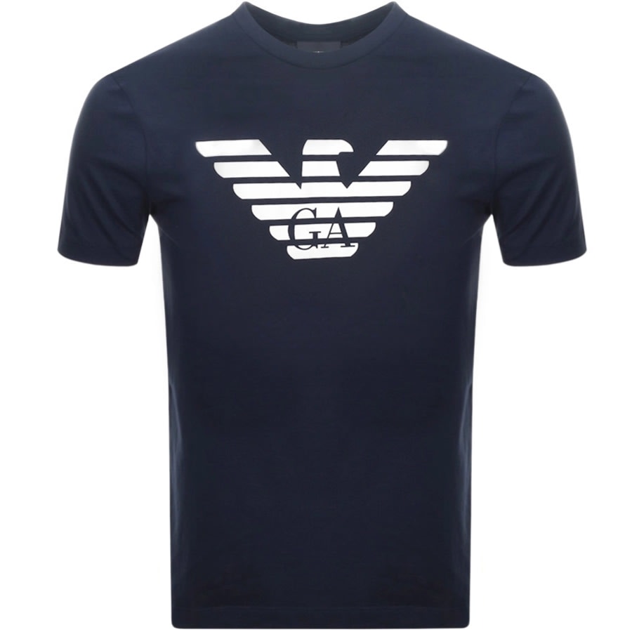 Emporio Armani Crew Neck Logo T Shirt Navy | Mainline Menswear