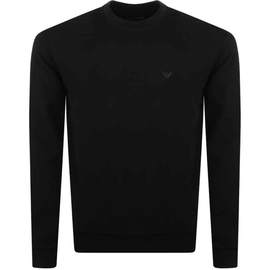 Alternative Image for ProductEmporio Armani Crew Neck Logo Sweatshirt Black1