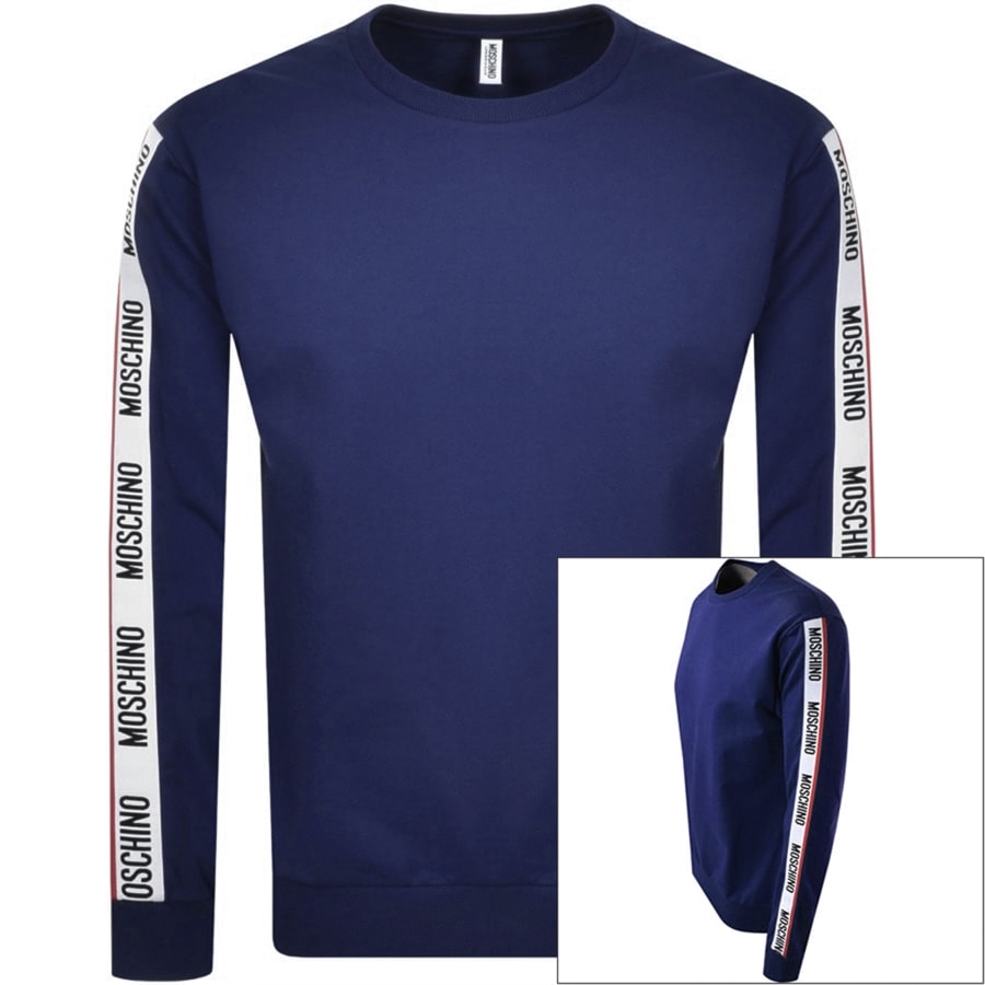 Alternative Image for ProductMoschino Tape Logo Sweatshirt Navy1