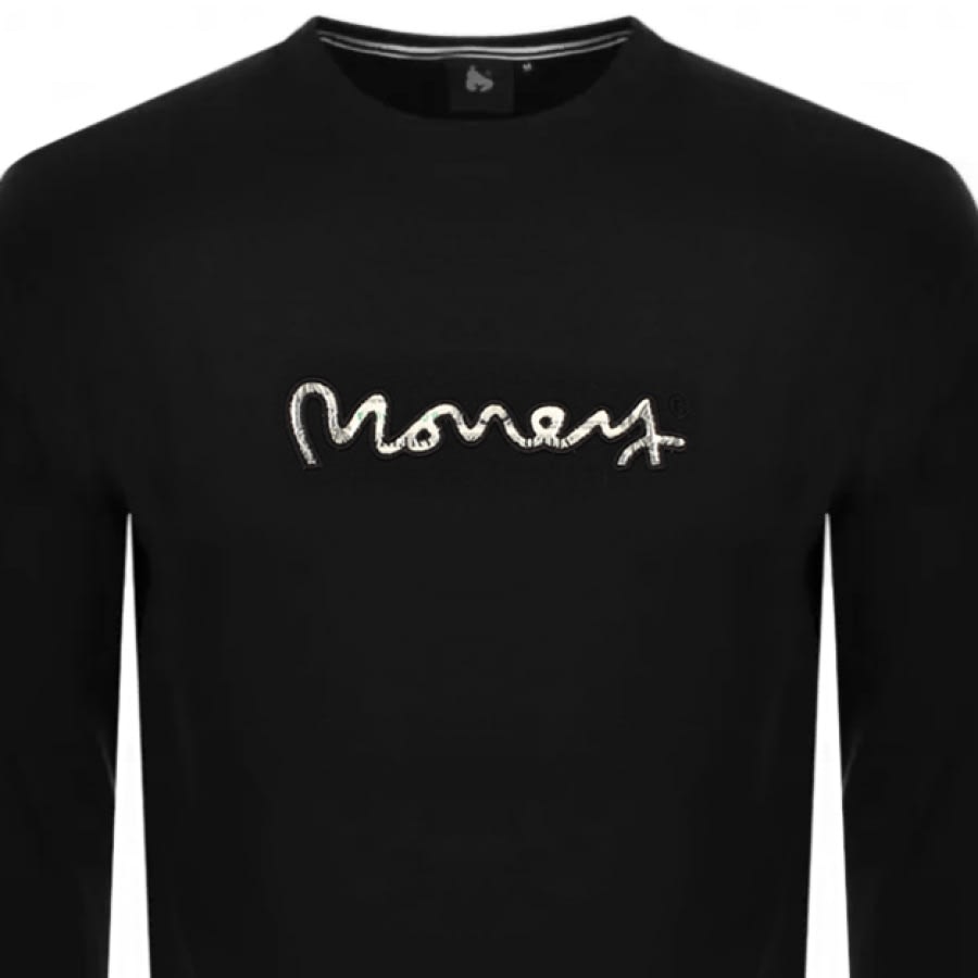 Alternative Image for ProductMoney Real Cash Dollar Crew Neck Sweatshirt Black2