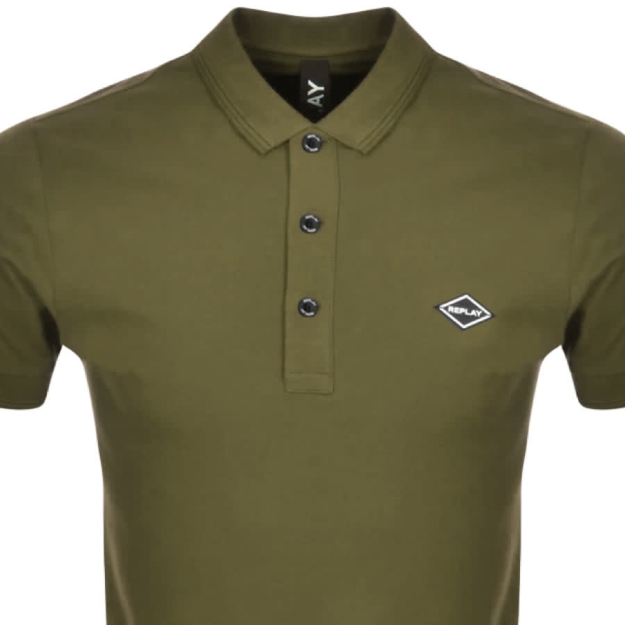 Alternative Image for ProductReplay Short Sleeved Logo Polo T Shirt Green2