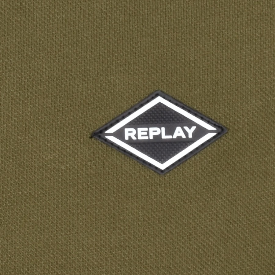 Alternative Image for ProductReplay Short Sleeved Logo Polo T Shirt Green3