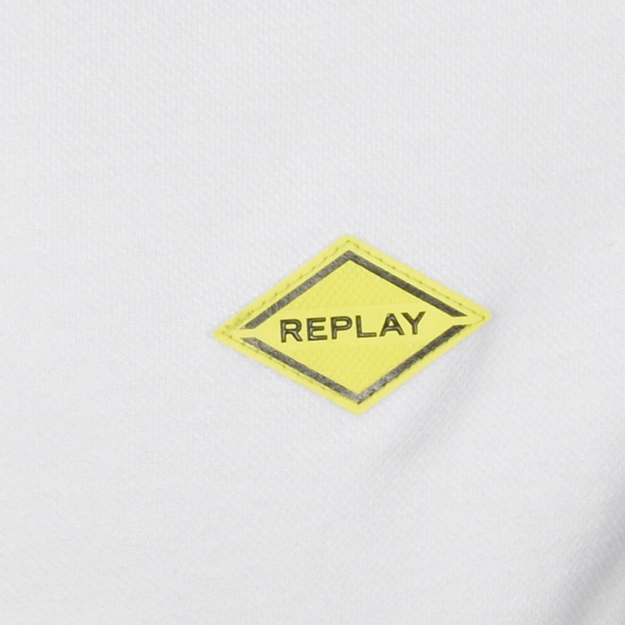 Alternative Image for ProductReplay Short Sleeved Logo Polo T Shirt White3