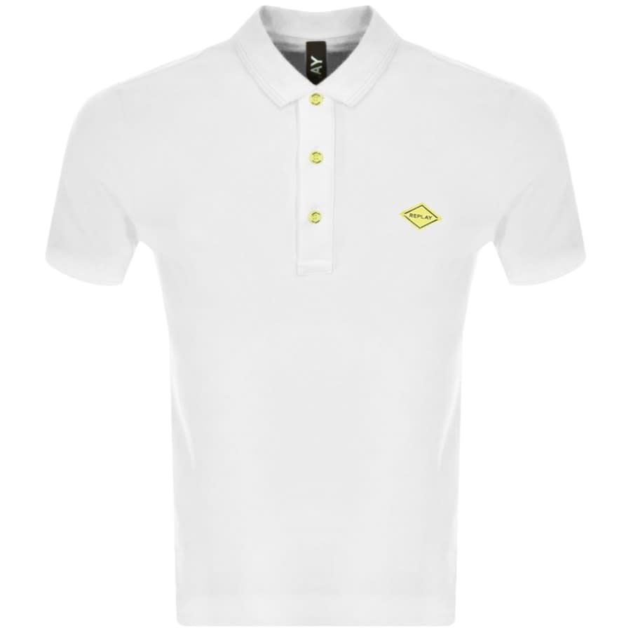 Alternative Image for ProductReplay Short Sleeved Logo Polo T Shirt White1
