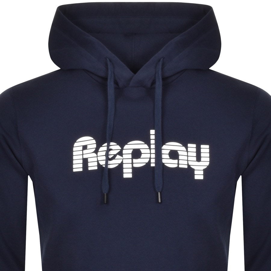 Alternative Image for ProductReplay Logo Hoodie Navy2