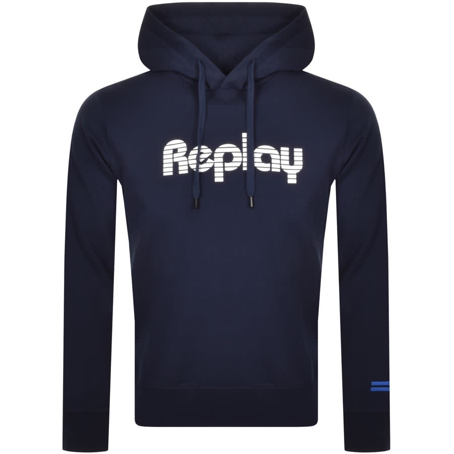 Alternative Image for ProductReplay Logo Hoodie Navy1