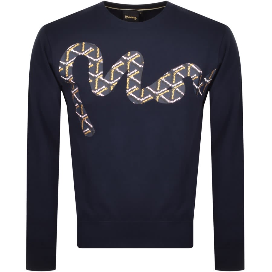Alternative Image for ProductMoney Big Sig Trifill Crew Neck Sweatshirt Navy1