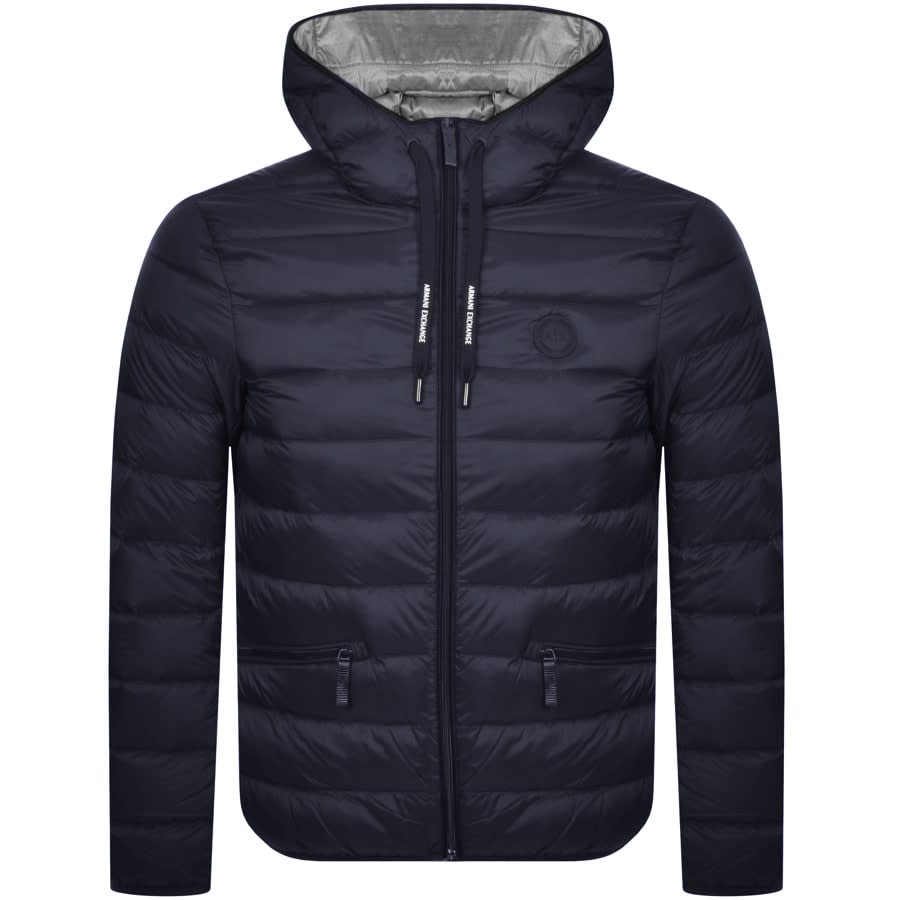 Alternative Image for ProductArmani Exchange Hooded Down Jacket Navy1