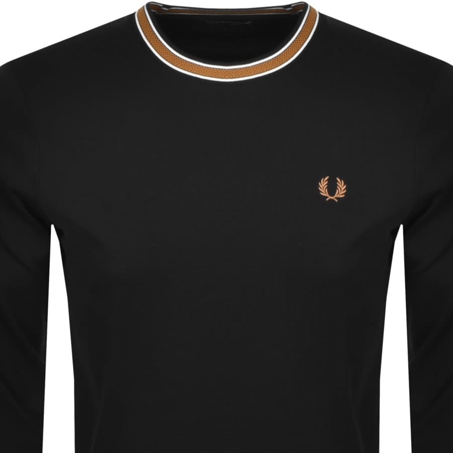 Alternative Image for ProductFred Perry Tramline Long Sleeve T Shirt Black2