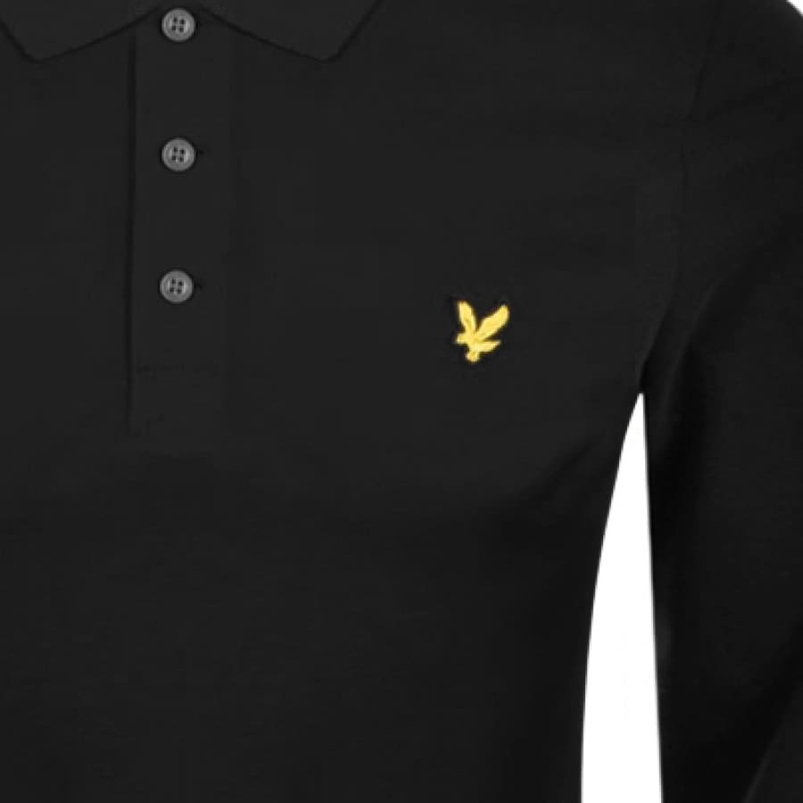 Alternative Image for ProductLyle And Scott Long Sleeved Polo T Shirt Black3