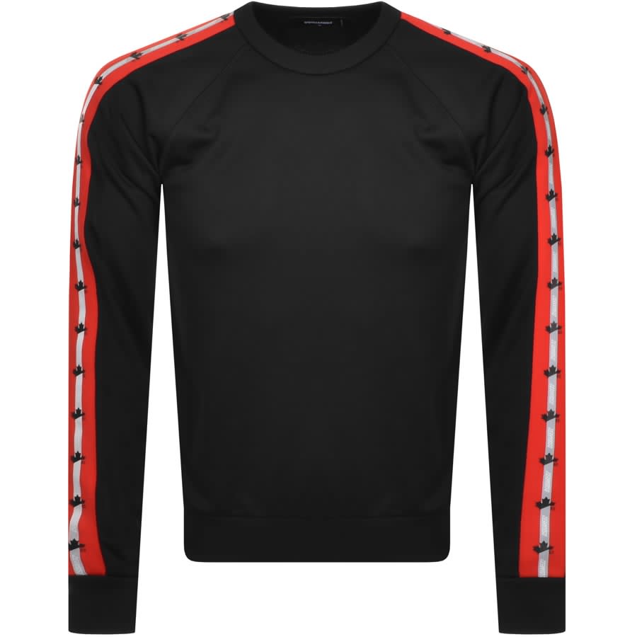Alternative Image for ProductDSQUARED2 Crew Neck Taped Sweatshirt Black1