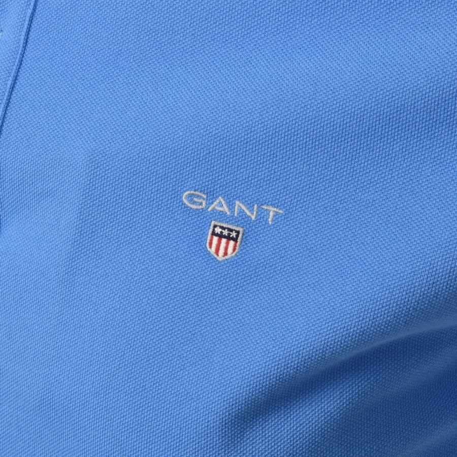 Gant Oxford Pique Rugger Polo T Shirt Blue | Mainline Menswear